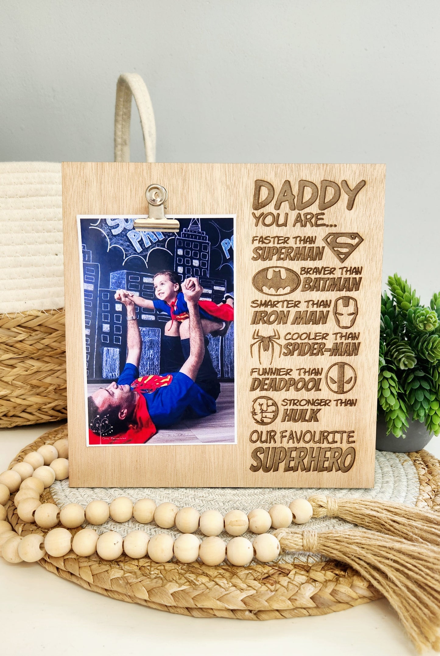 Superhero photo plaque