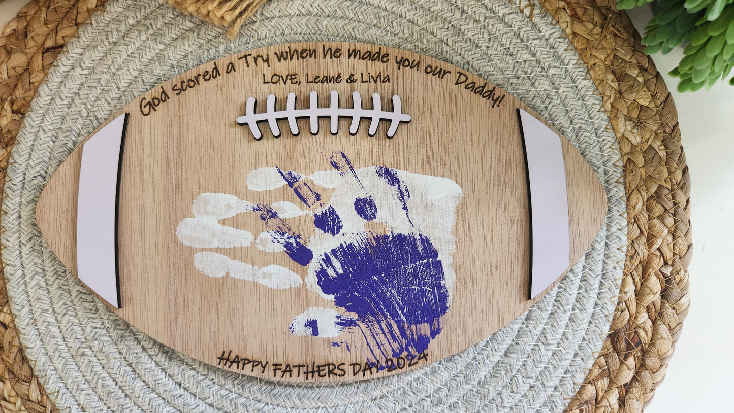Fathers day rugby ball plaque
