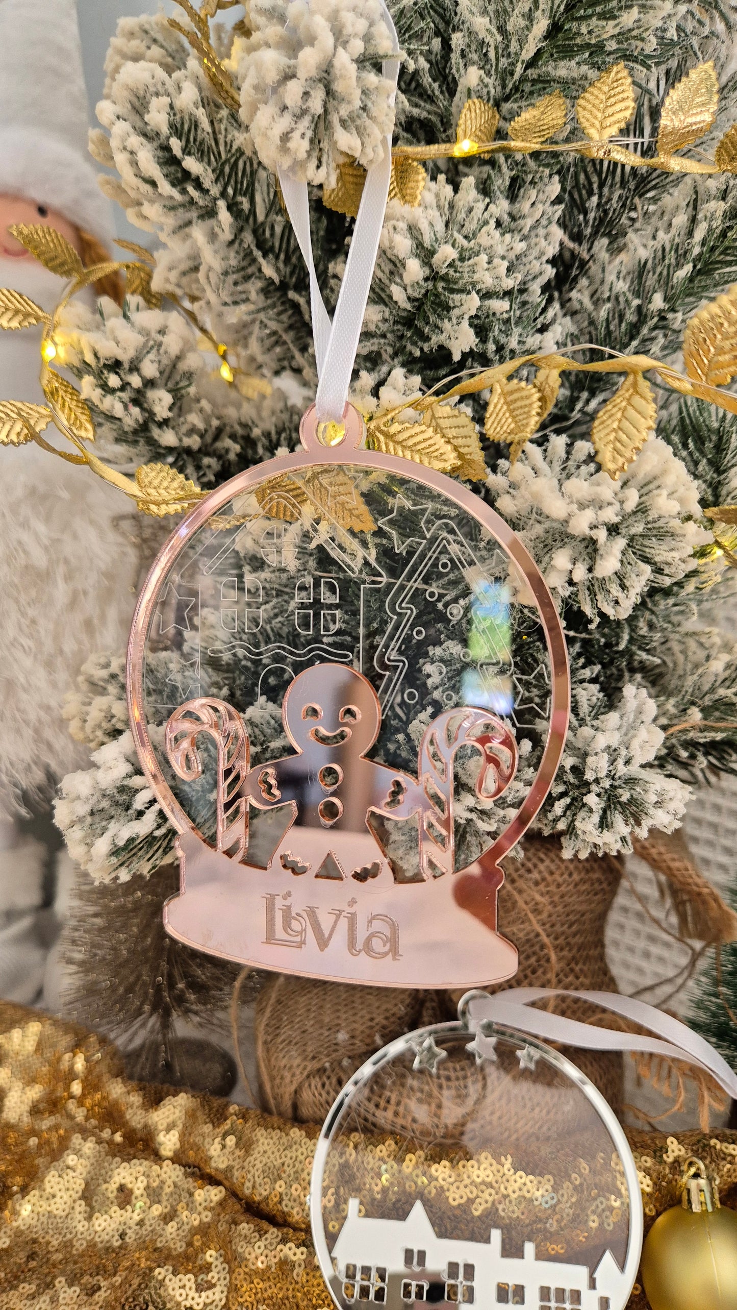 Double acrylic Snowglobe Bauble