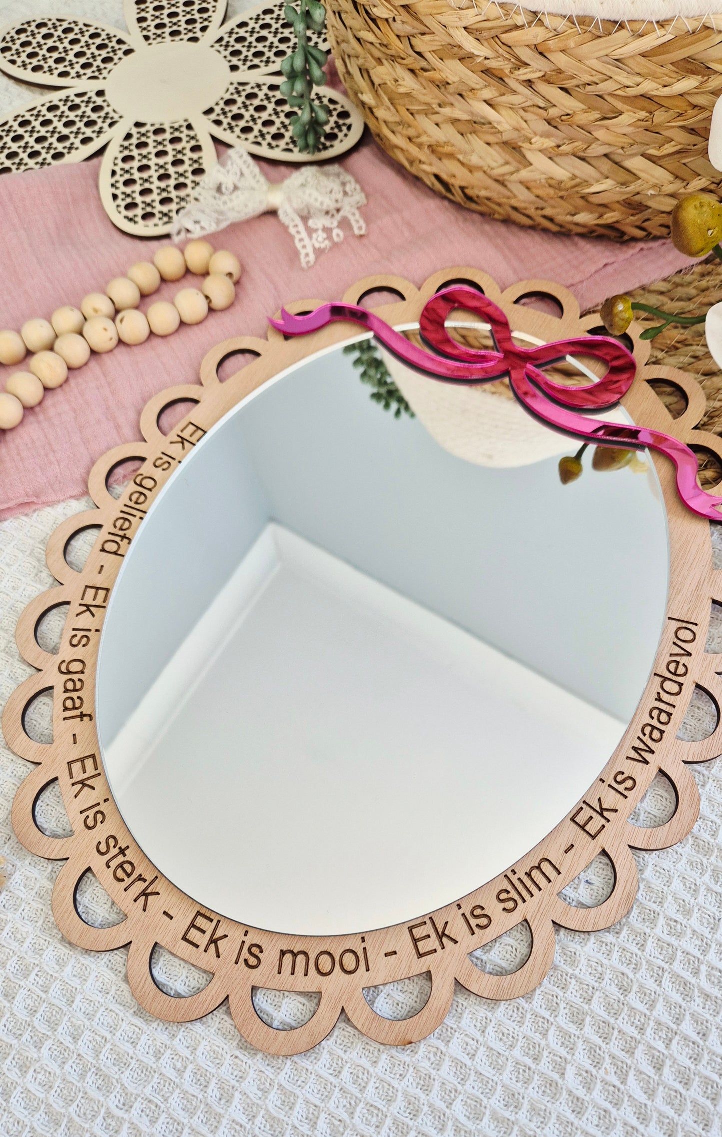 Vintage Bow Affirmation Mirror