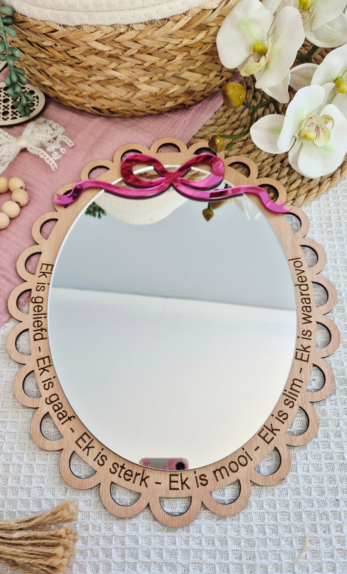 Vintage Bow Affirmation Mirror