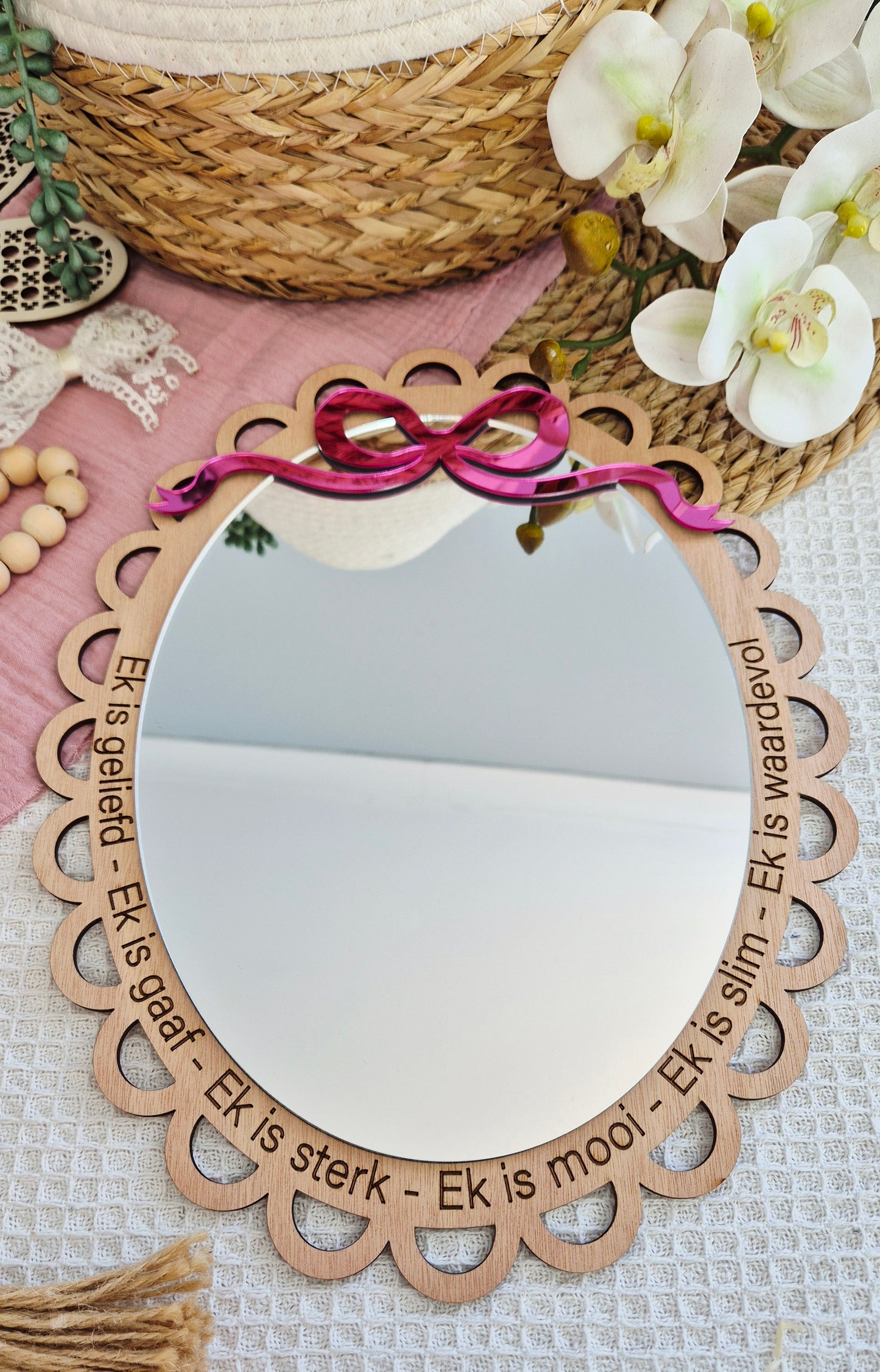 Vintage Bow Affirmation Mirror