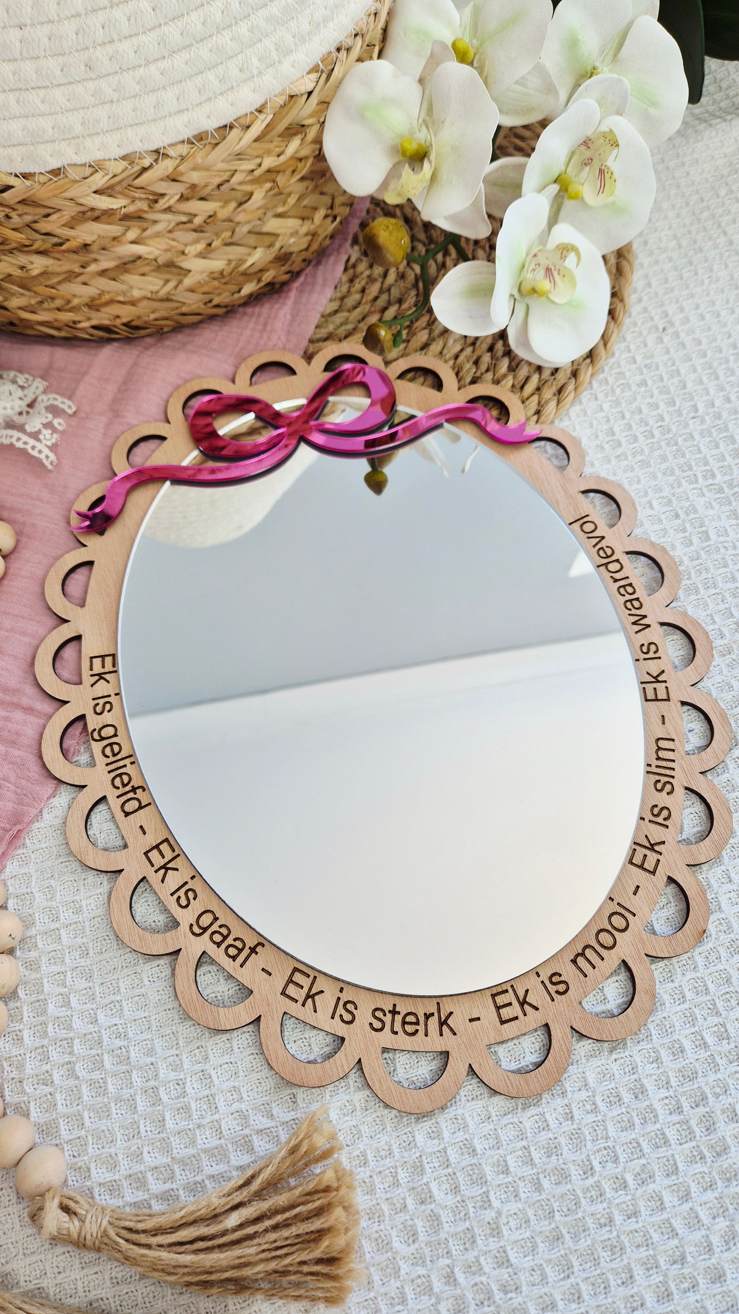 Vintage Bow Affirmation Mirror