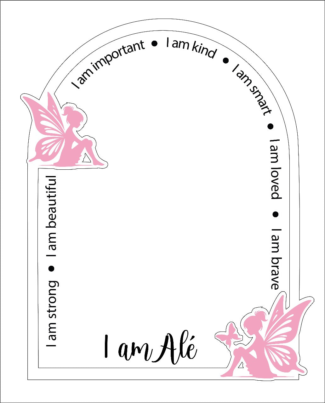 Personalised affirmation mirror-Fairies