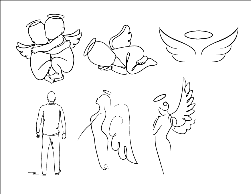 Angel Memorial Plaque (Wood)