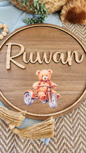 Load image into Gallery viewer, Themed round wooden name plaque (400mm)
