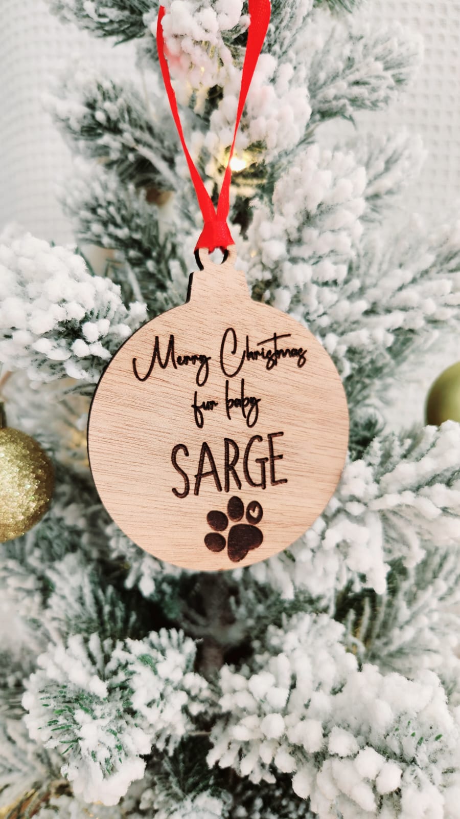 Fur baby Christmas tree ornament (personalised)