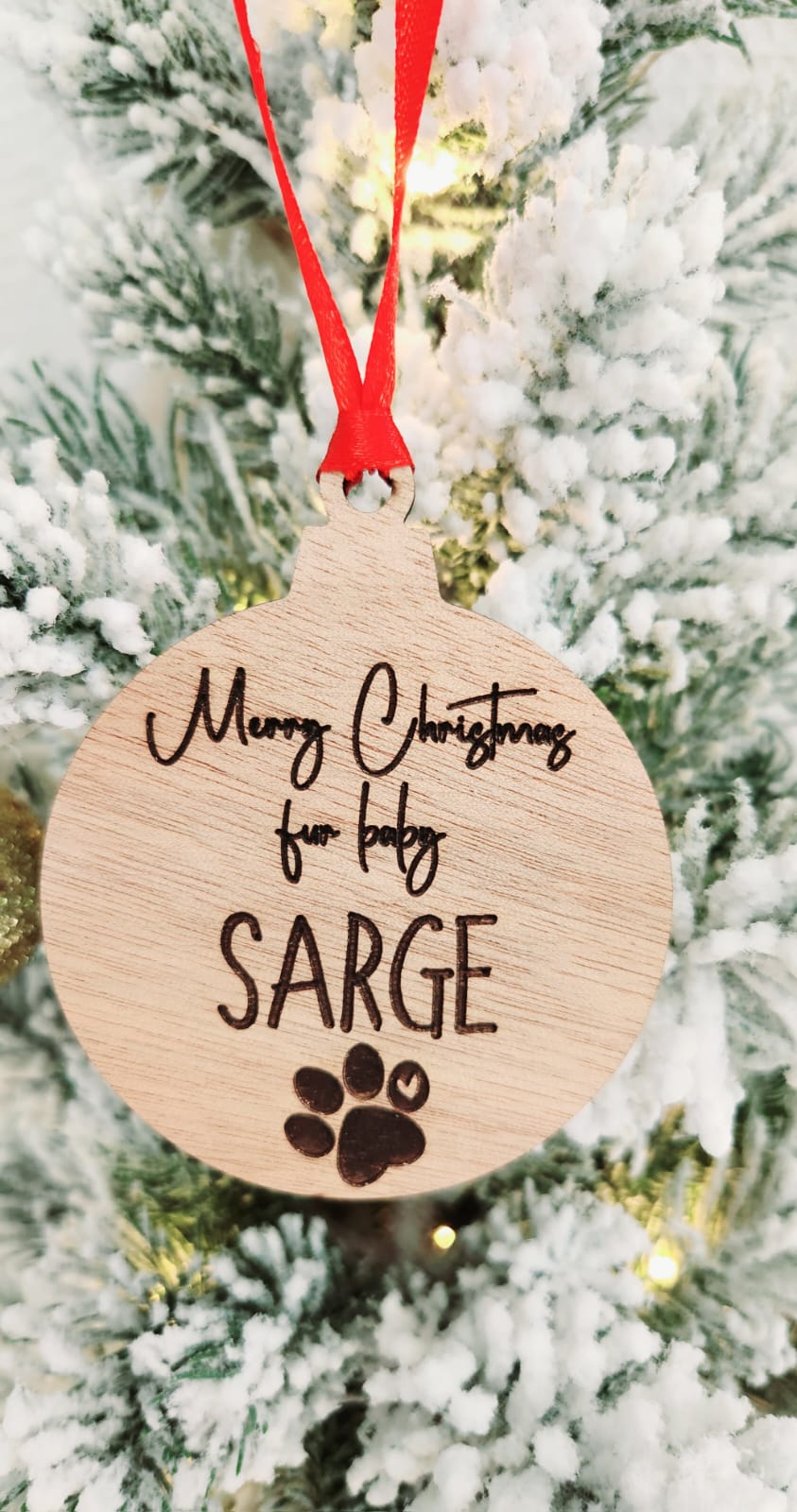 Fur baby Christmas tree ornament (personalised)