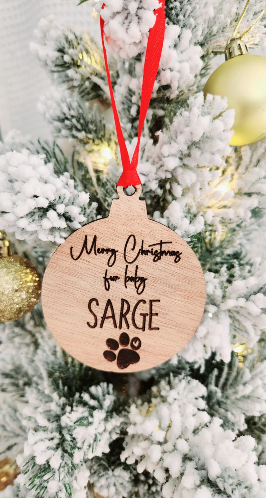 Fur baby Christmas tree ornament (personalised)