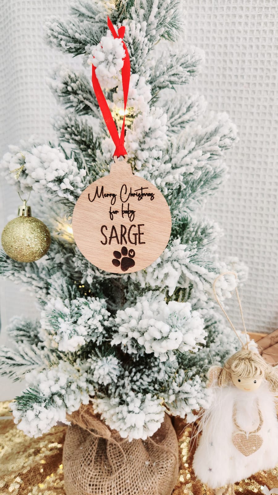 Fur baby Christmas tree ornament (personalised)
