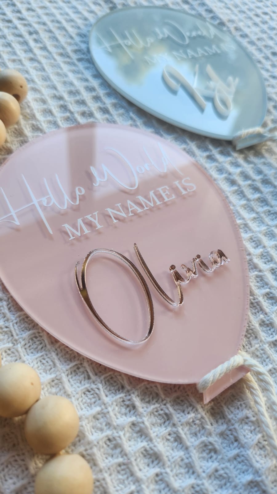 Acrylic Balloon birth announcement Plaque