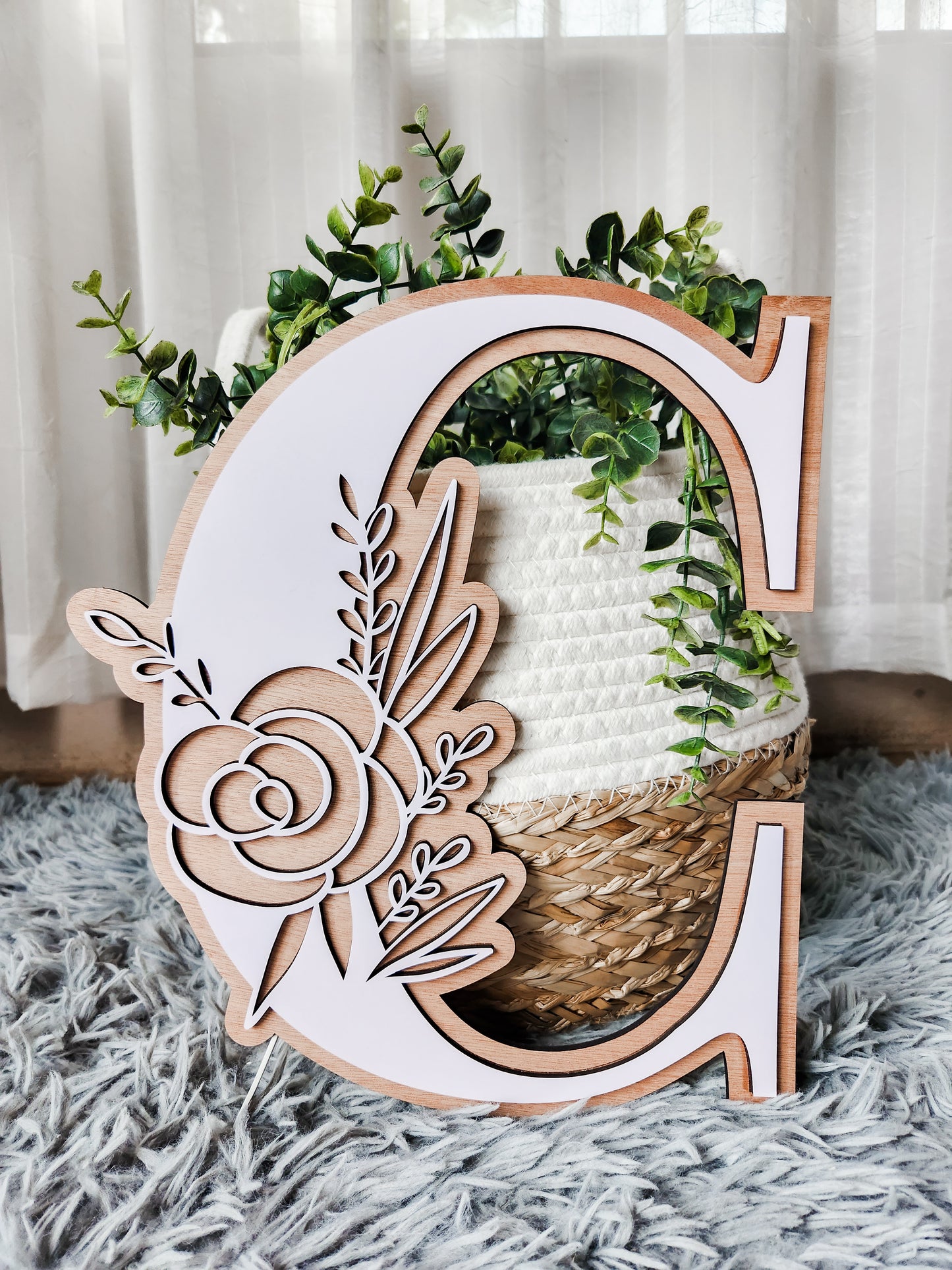 Double layered floral letters
