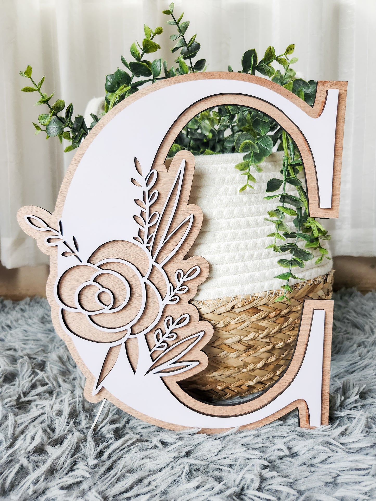 Double layered floral letters
