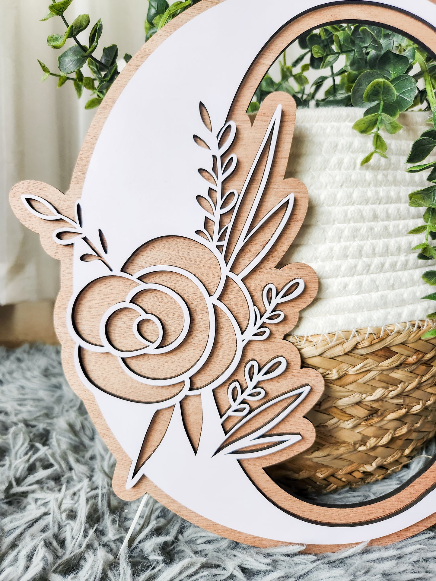 Double layered floral letters