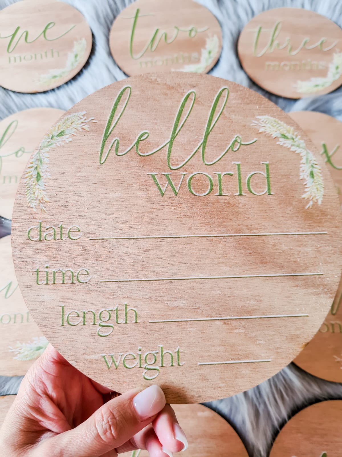 Wooden flower printed Monthly Milestone Set