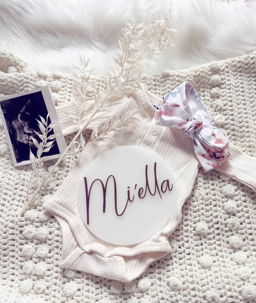 Double Acrylic Birth Announcement