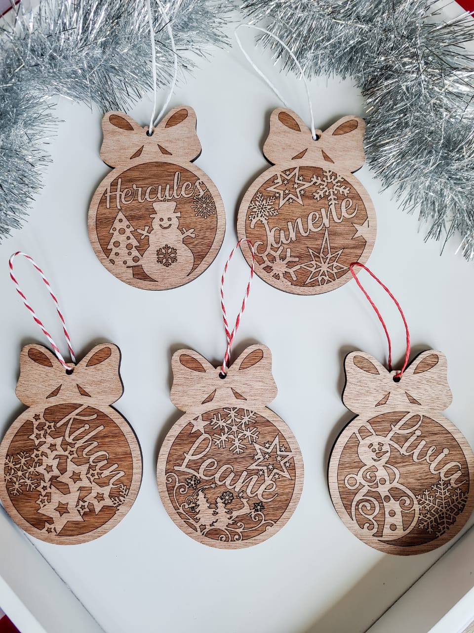 Christmas tree engraved ornament (personalised)
