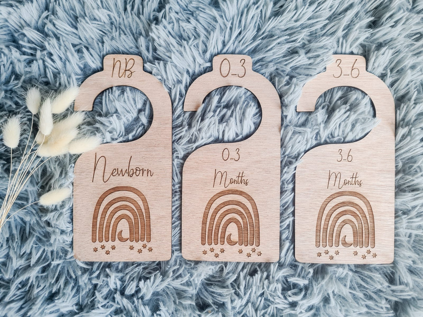 Wooden Rainbow Engraved Closet Dividers set