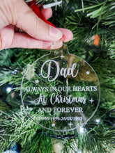 Load image into Gallery viewer, &quot;In Memory&quot; Christmas tree ornament (personalised)
