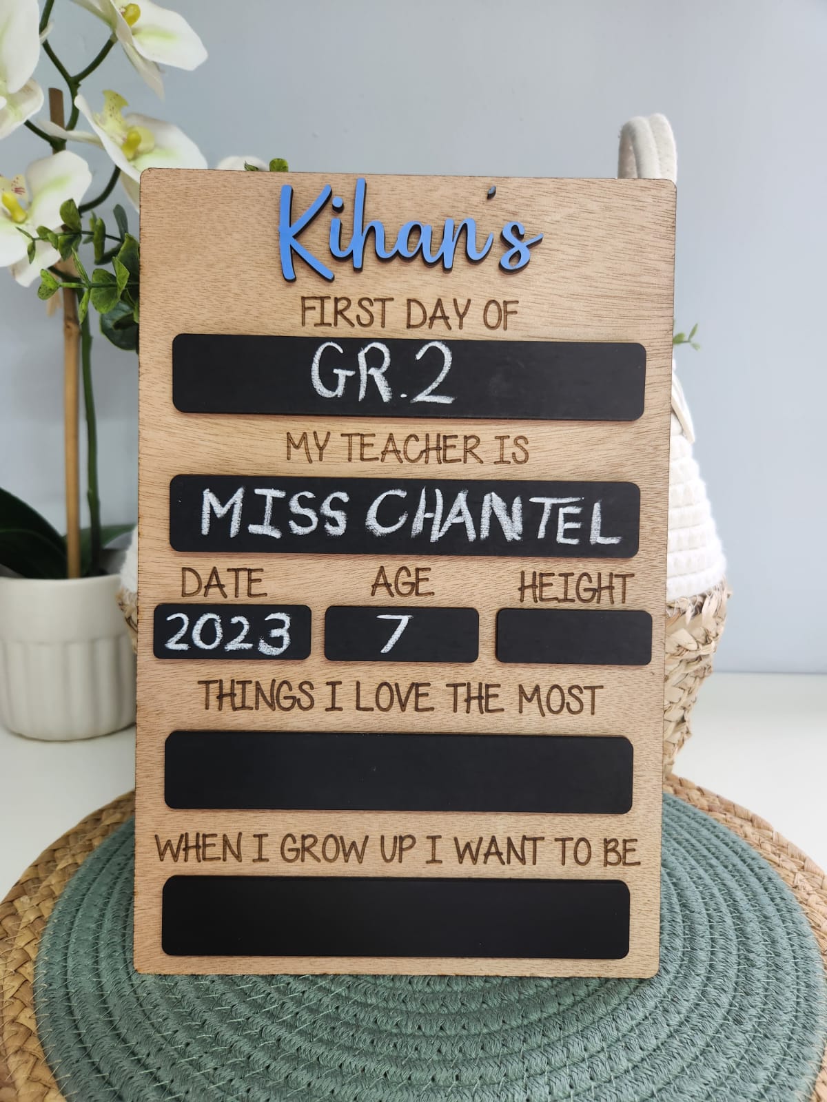 Personalised First day of School Board