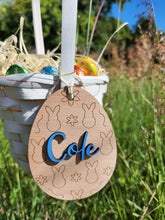 Load image into Gallery viewer, Floral Engraved 3D personalized Easter Basket Tags
