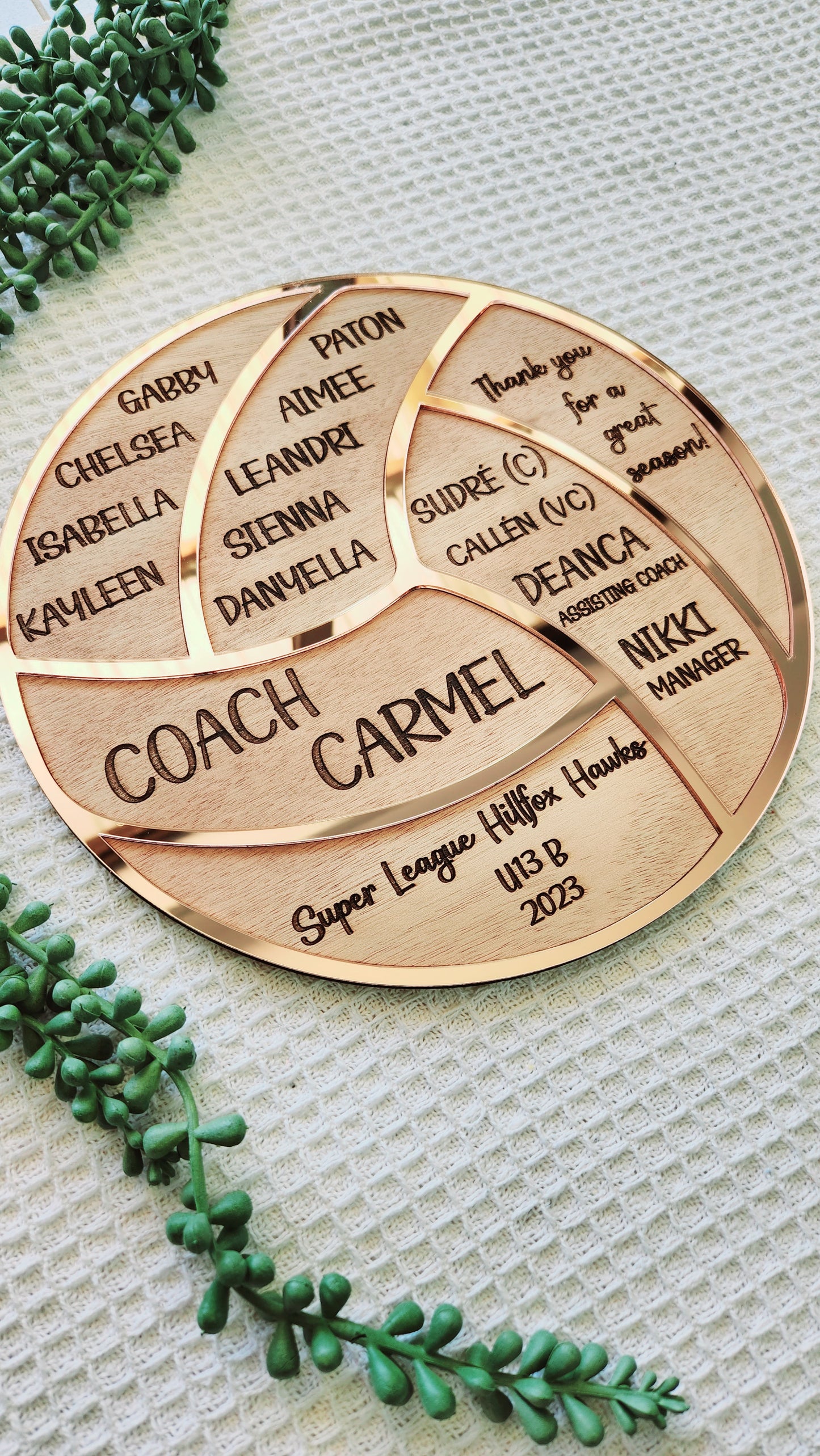 Coach's Plaque