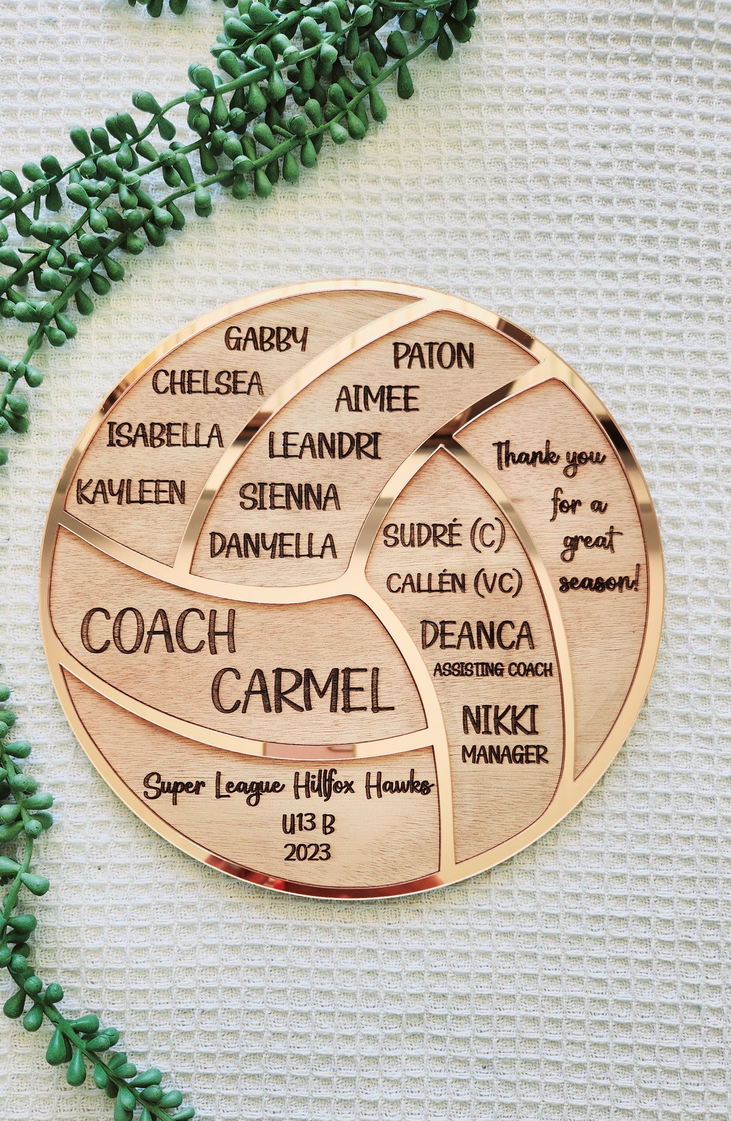 Coach's Plaque