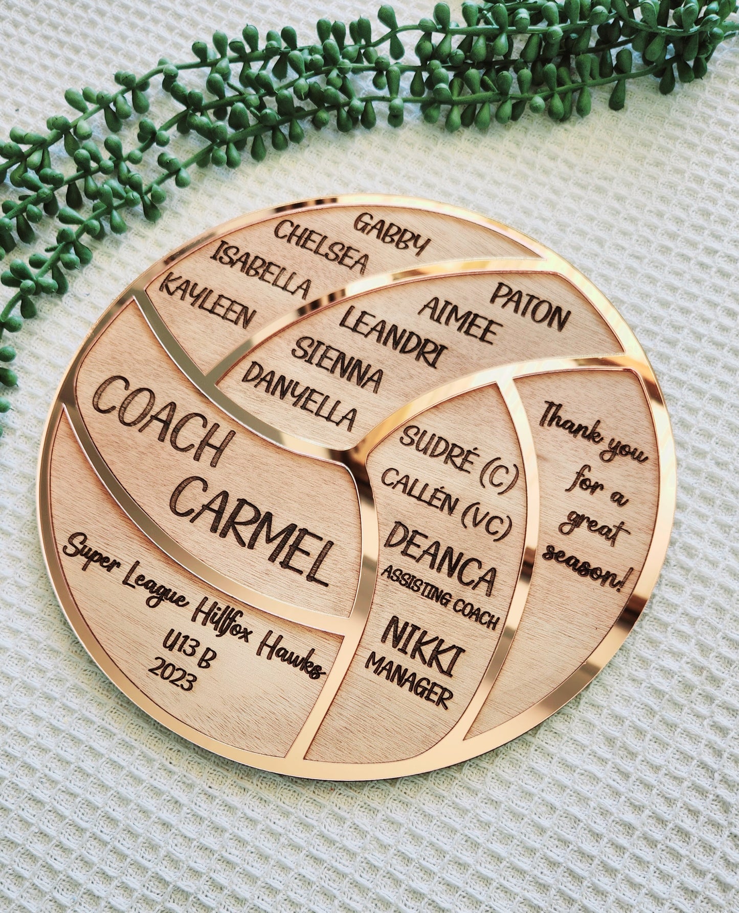 Coach's Plaque
