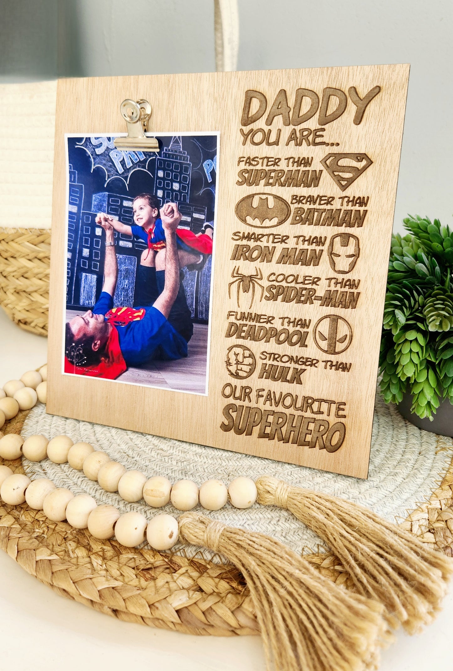 Superhero photo plaque