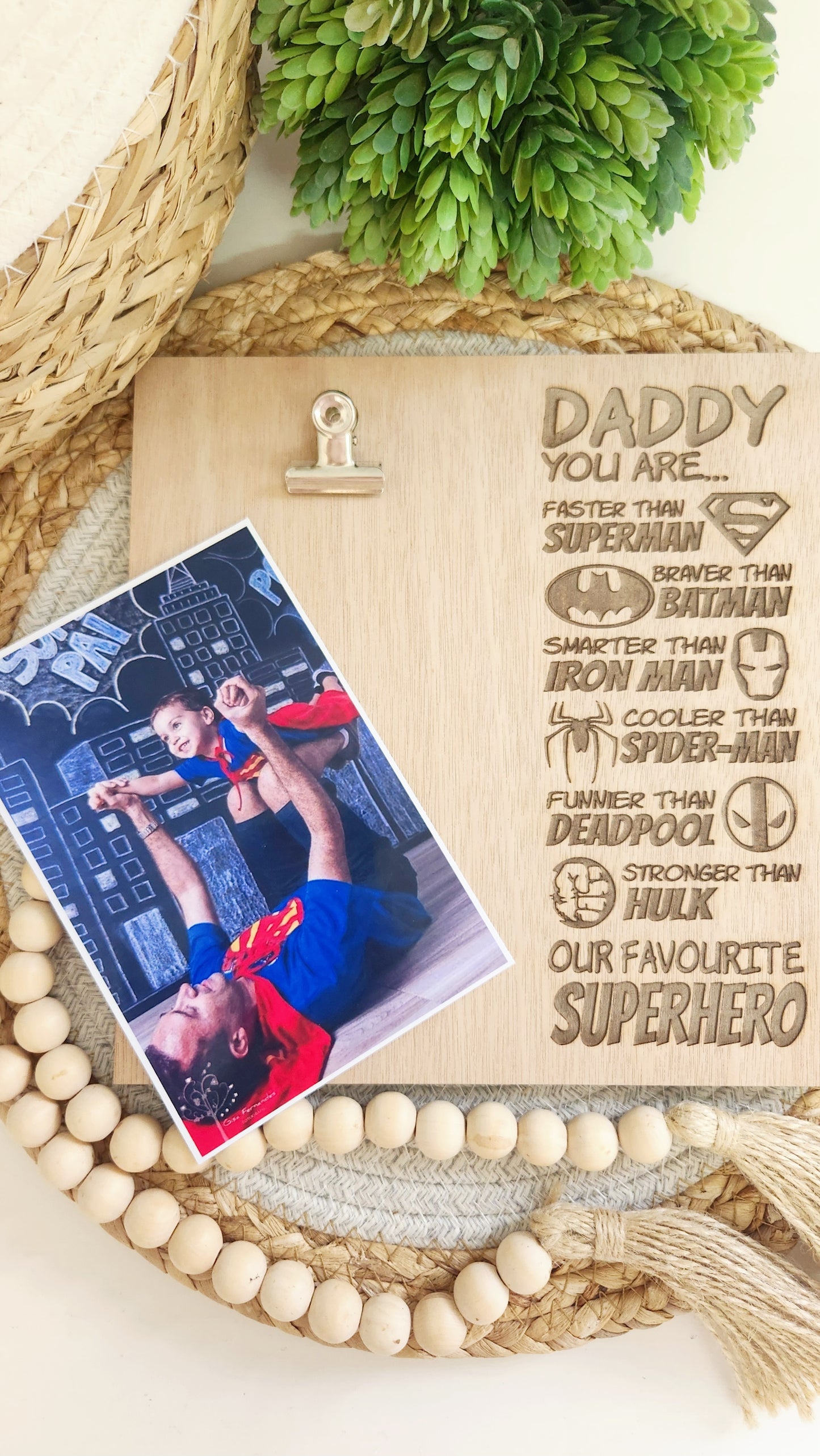 Superhero photo plaque