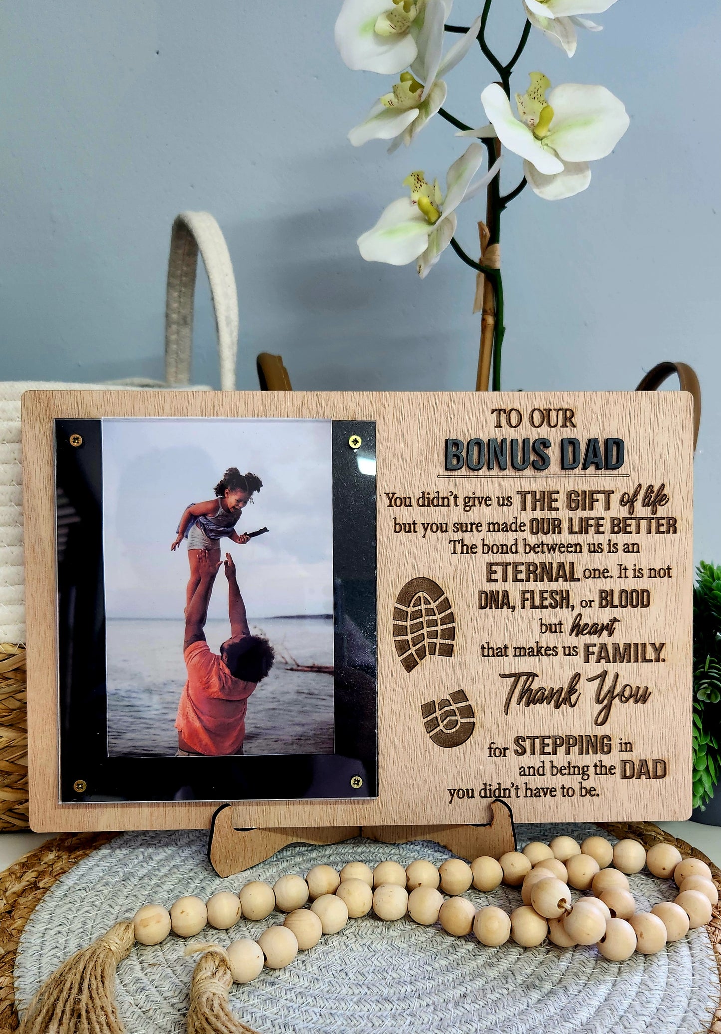 Bonus/Stepped up dad picture frame
