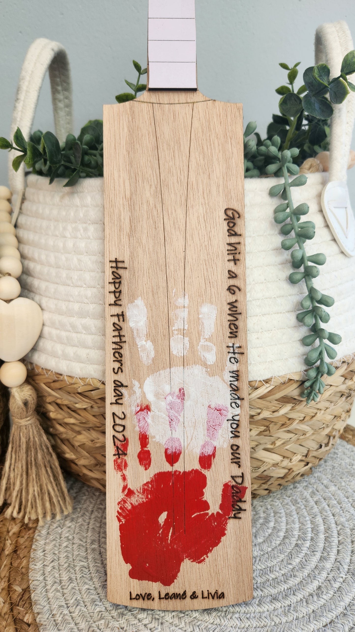 Fathers day Cricket bat plaque