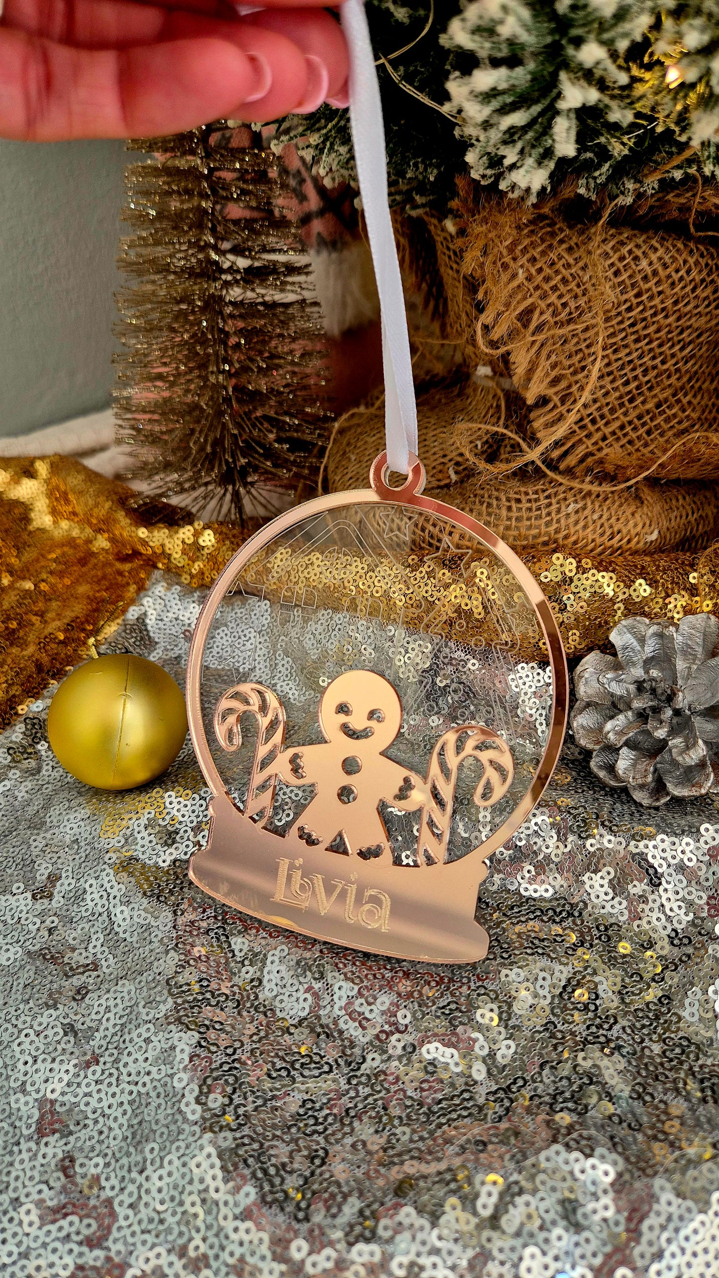Double acrylic Snowglobe Bauble