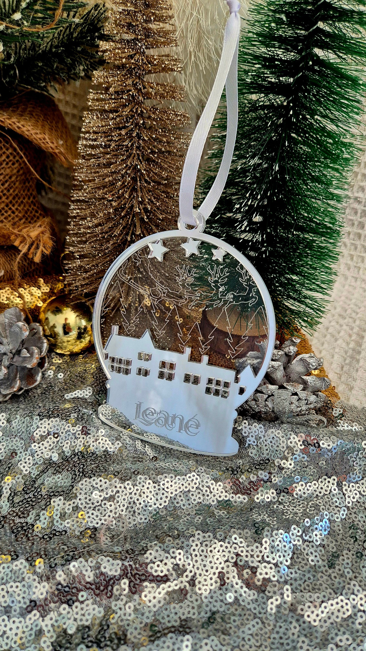 Double acrylic Snowglobe Bauble