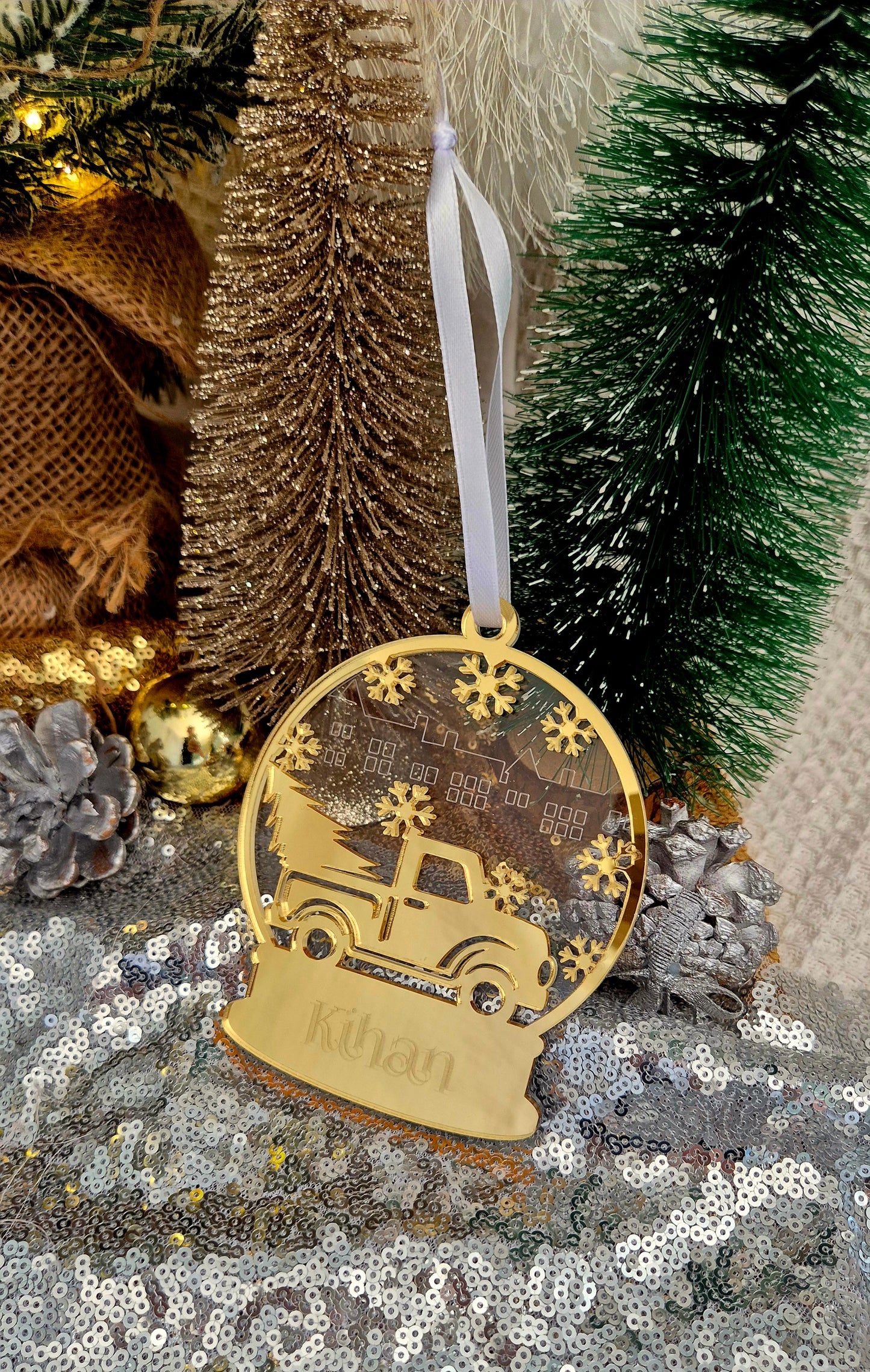 Double acrylic Snowglobe Bauble