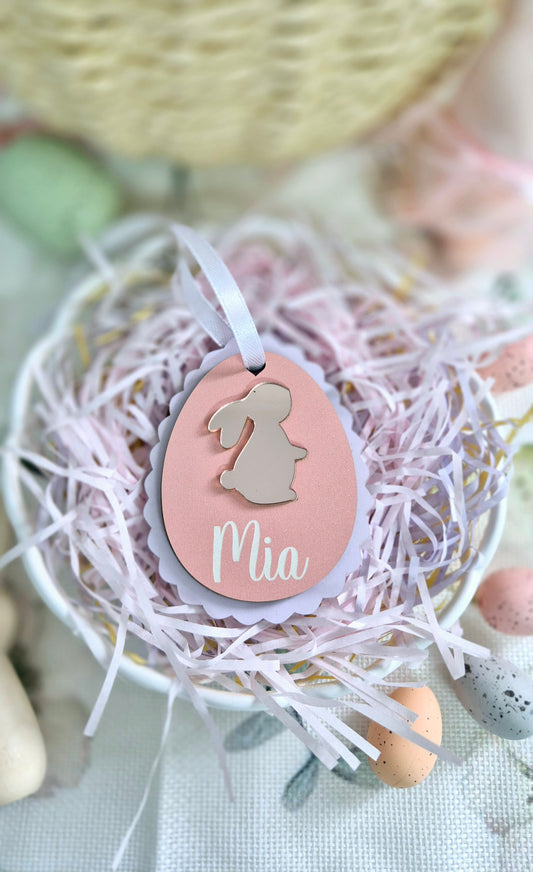 Scallop egg tag with Bunny detail