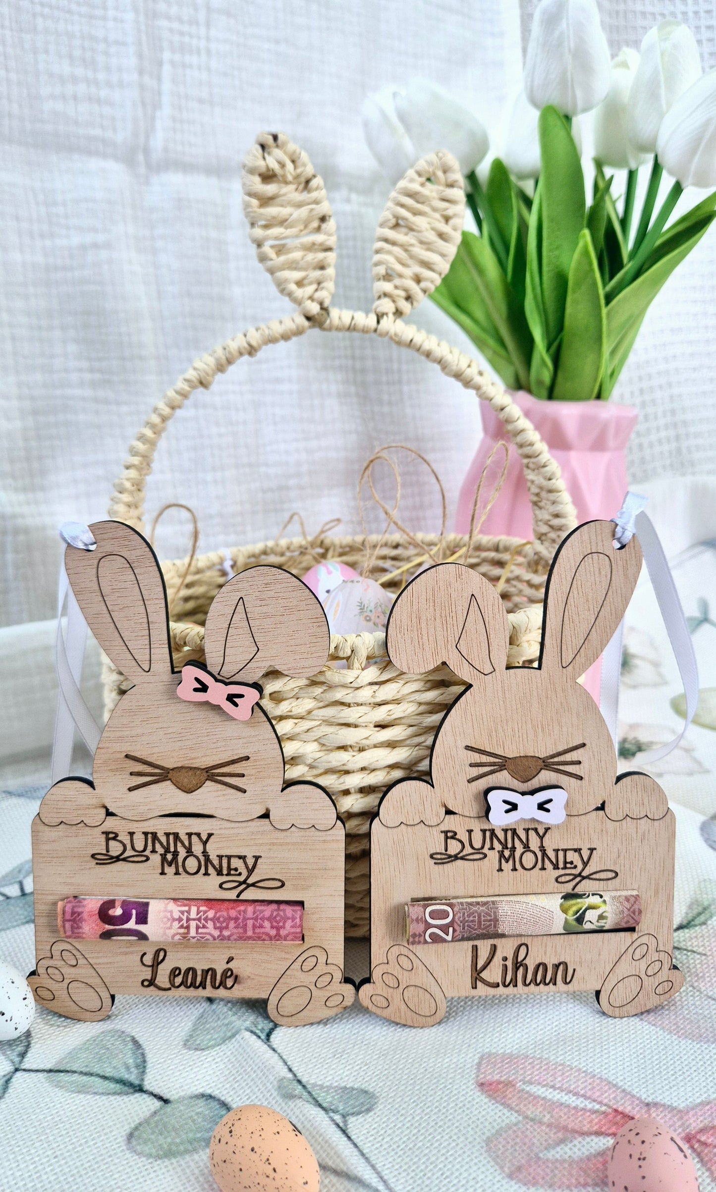 Personalized Bunny Money Holder