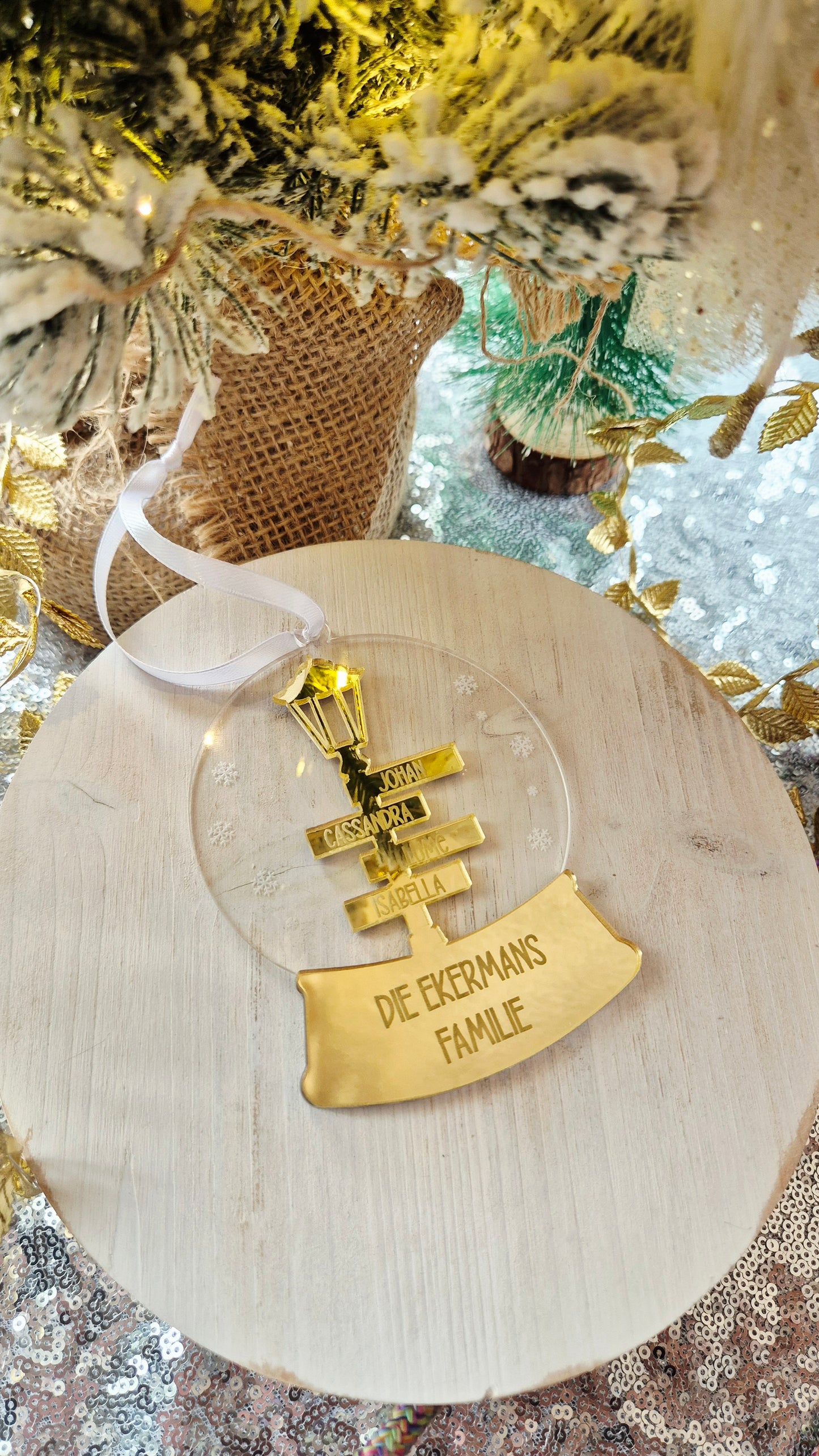 Double acrylic Family snowglobe