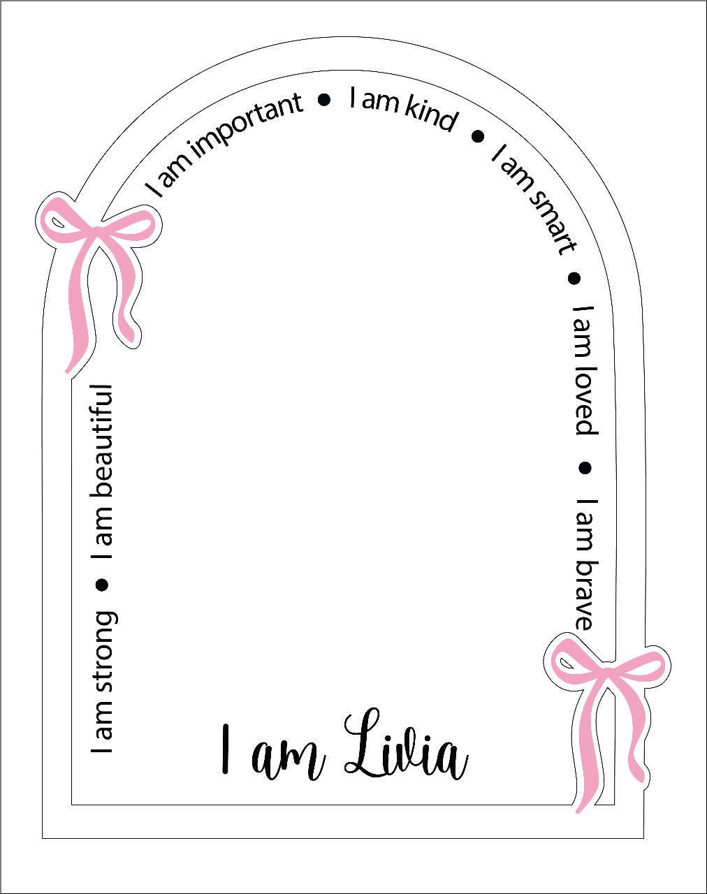Personalised affirmation mirror-Bow