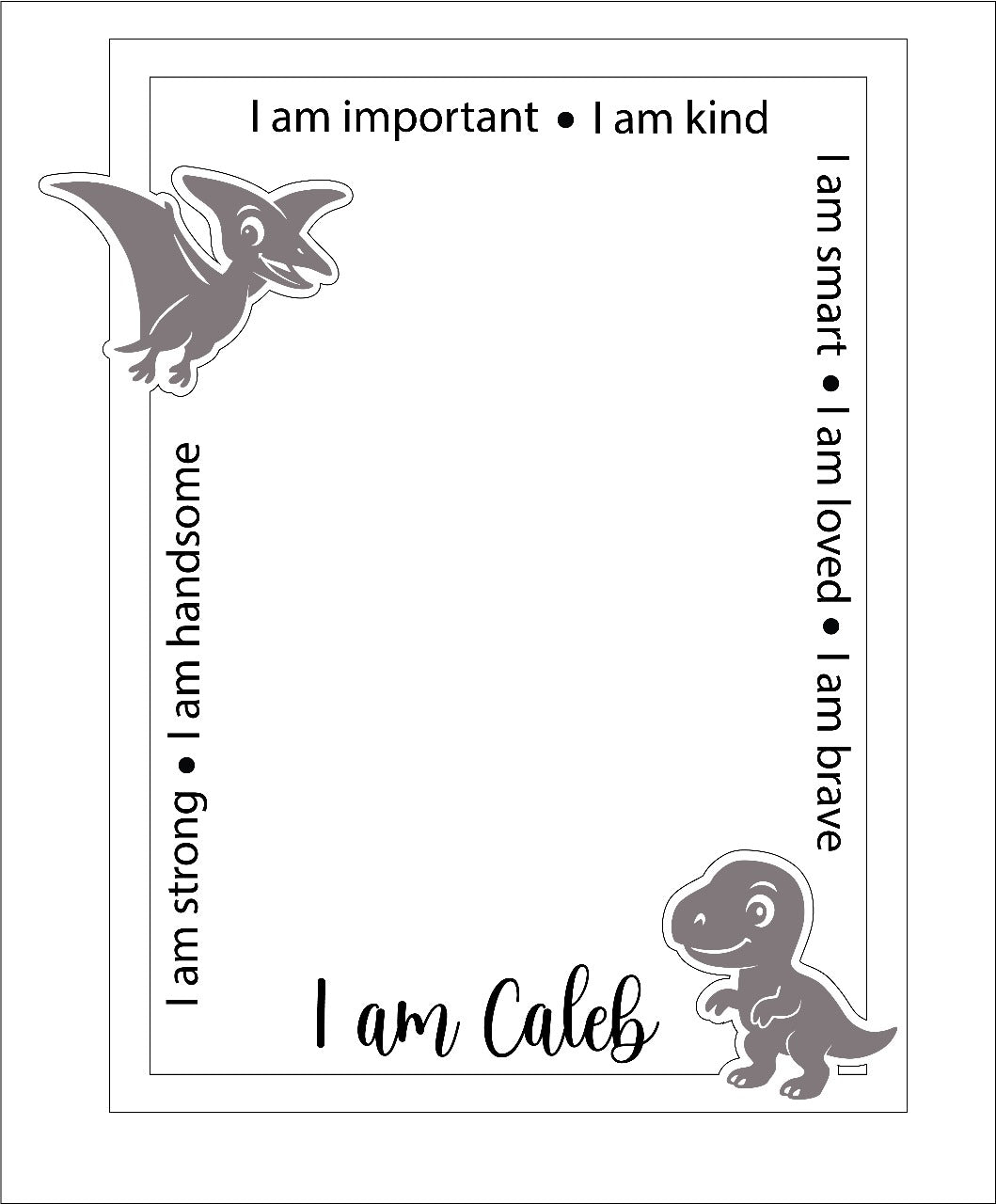 Personalised affirmation mirror-Dinosaurs