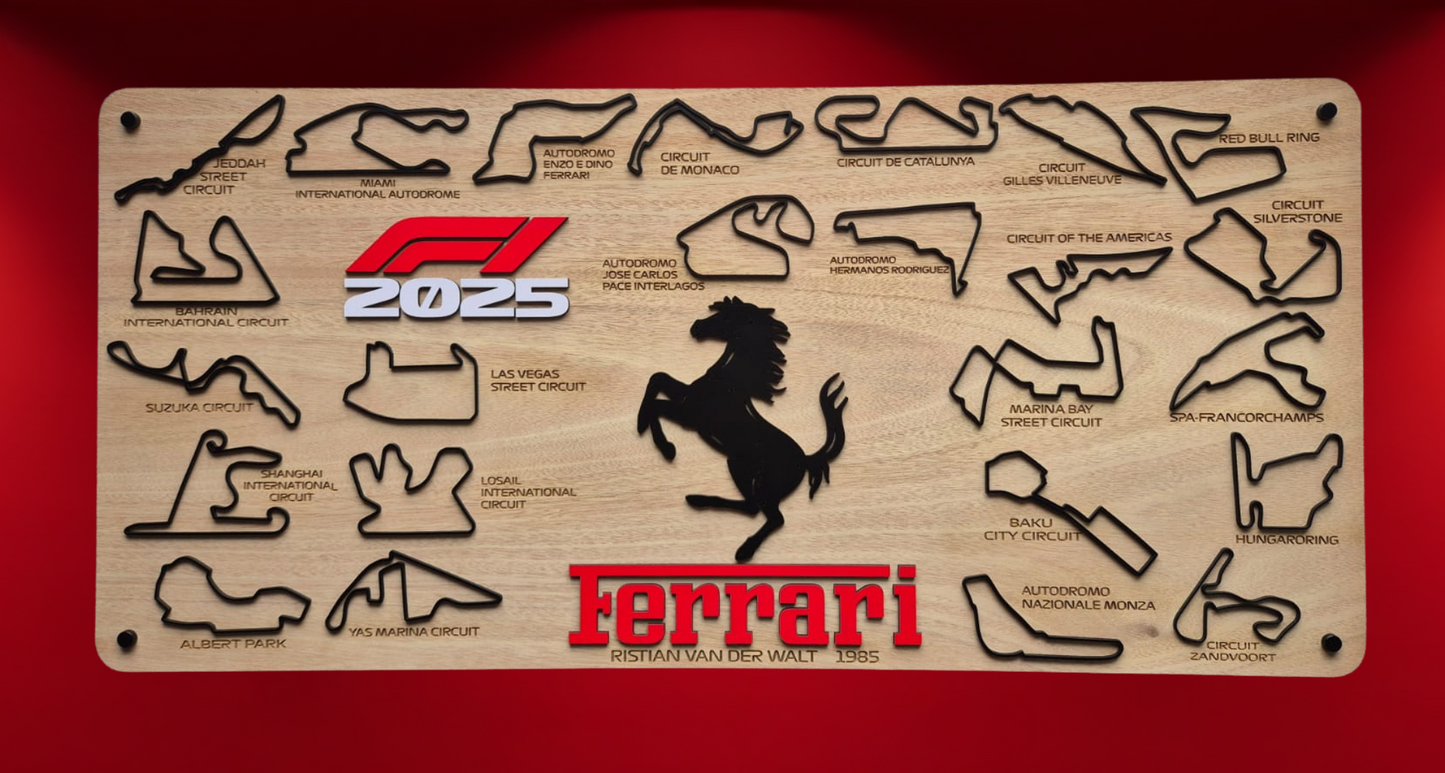 2025 Formula 1 Circuit Wall Art – Personalized Team Edition