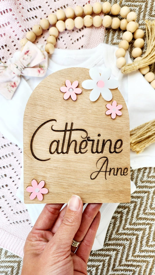 Miss Daisy Birth Announcement Plaque Collection (Personalised name plaque)