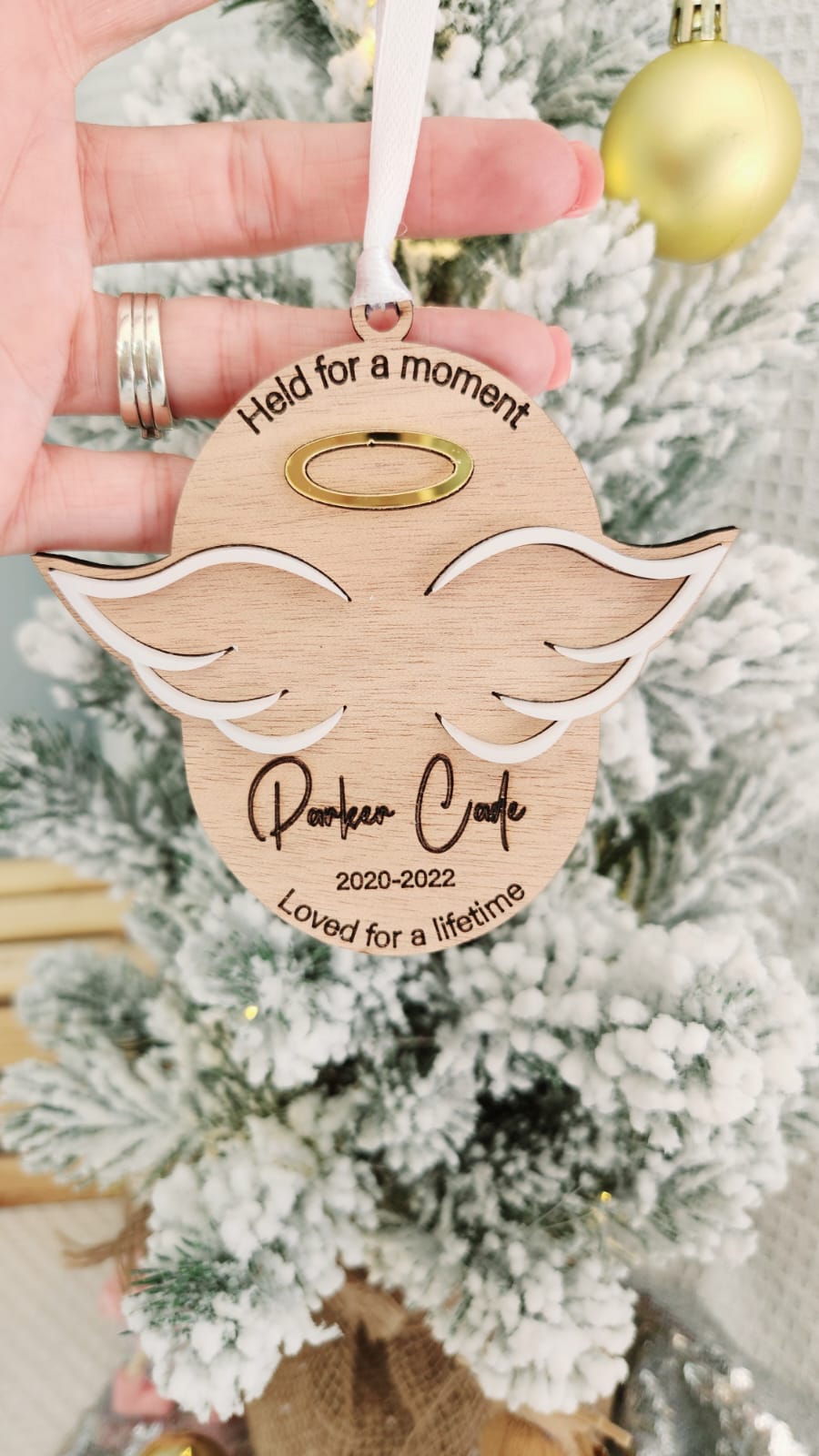 "In Memory" Angel Chrismas tree ornament (personalised)