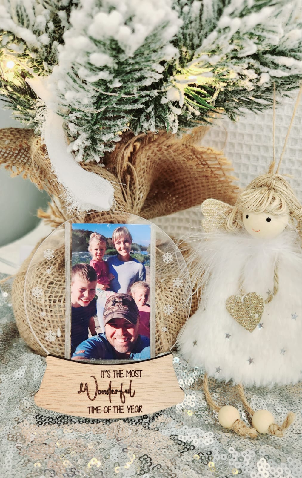 Snow globe photo Christmas tree ornament (personalised)