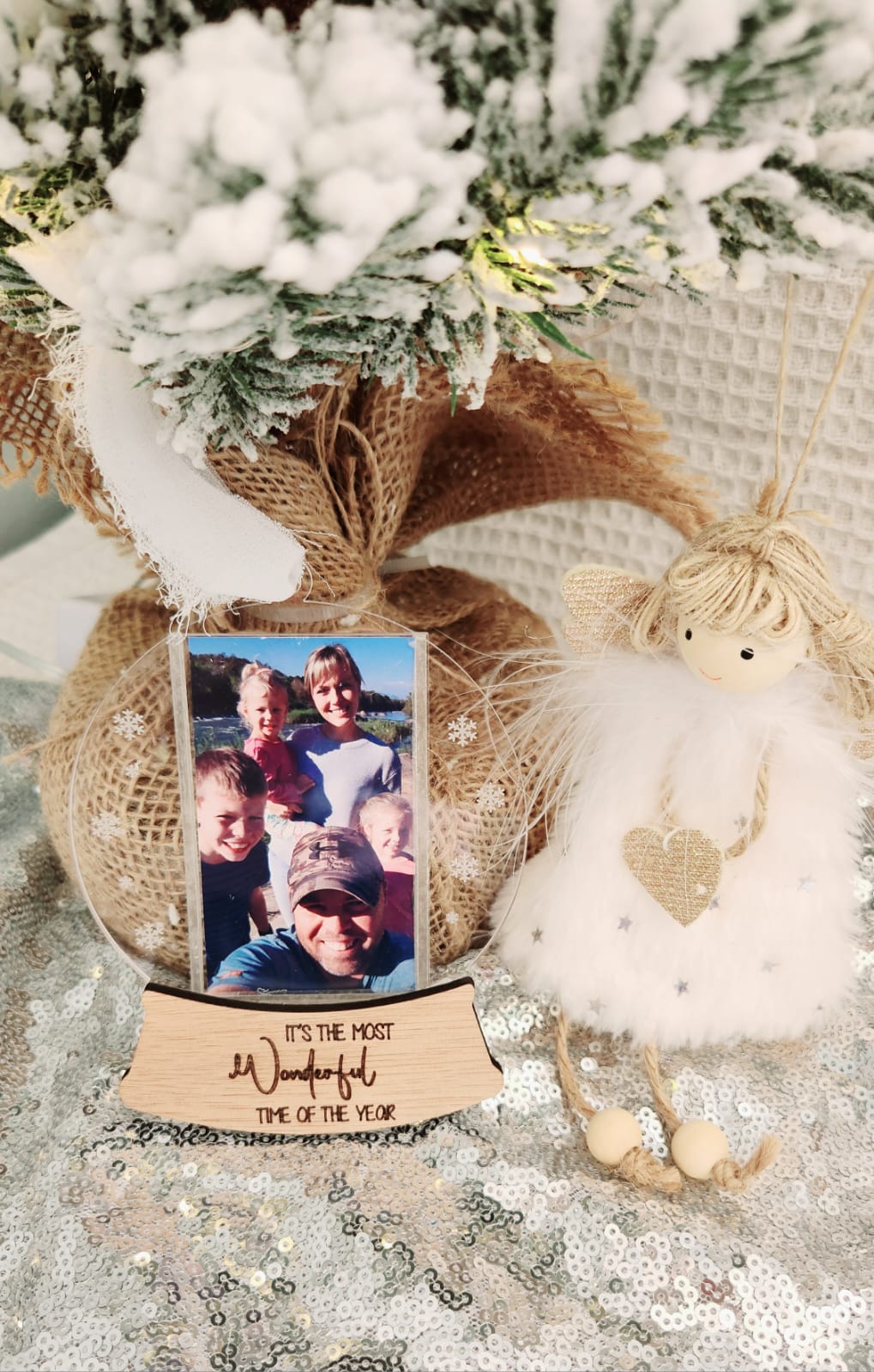Snow globe photo Christmas tree ornament (personalised)