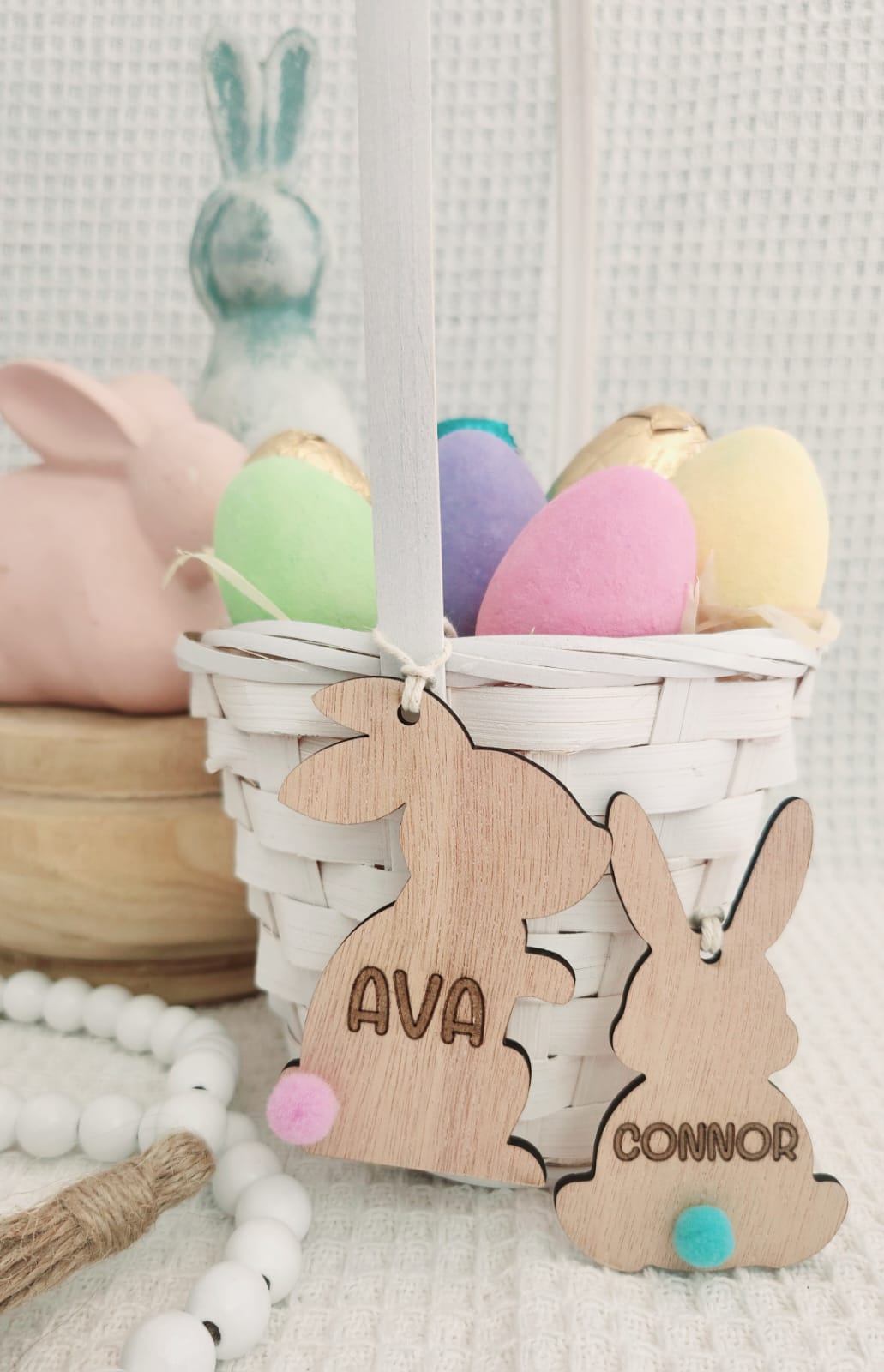 Easter bunny tags with (Fluffy tail)