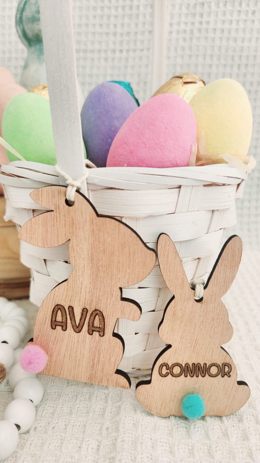 Easter bunny tags with (Fluffy tail)