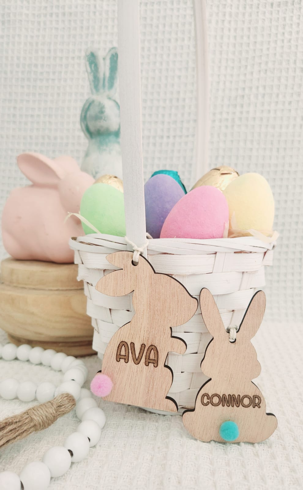 Easter bunny tags with (Fluffy tail)