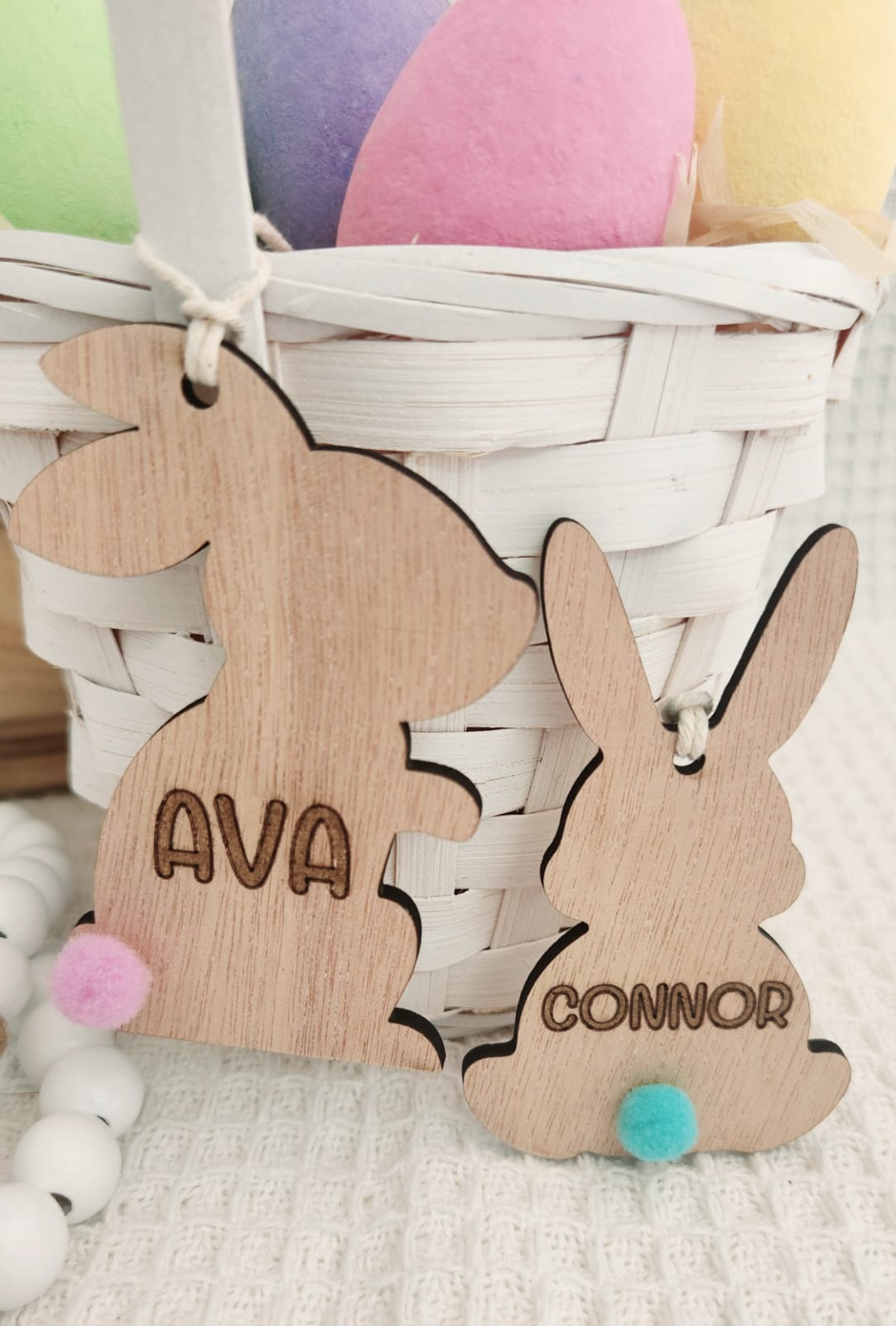 Easter bunny tags with (Fluffy tail)