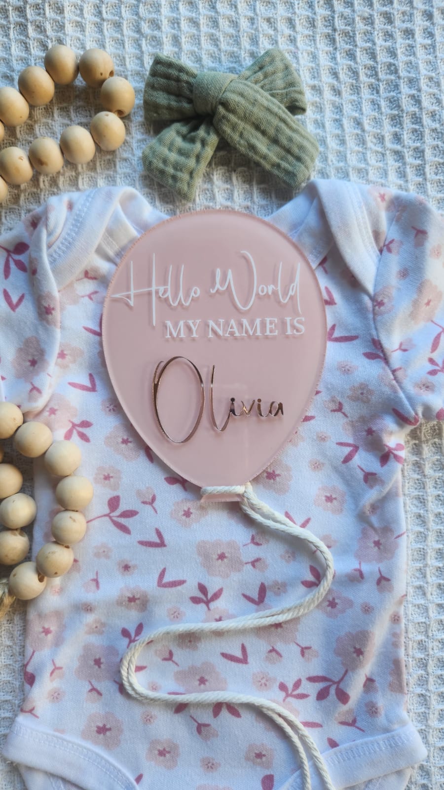 Acrylic Balloon birth announcement Plaque